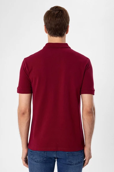Polo Yaka Slim Kalıp Armürlü Tişört - 5