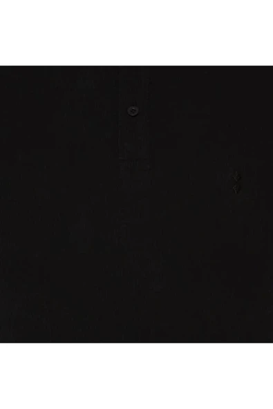 Süvari %100 Pamuk Dar Kesim Polo Yaka Siyah Erkek Tişört - 2