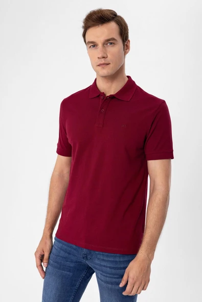 Polo Yaka Slim Kalıp Armürlü Tişört - 3