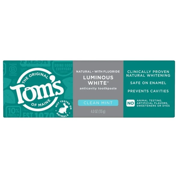 Tom's of Maine Luminous White Florürlü Anti-Çürük Diş Macunu Temiz Nane 113 gr