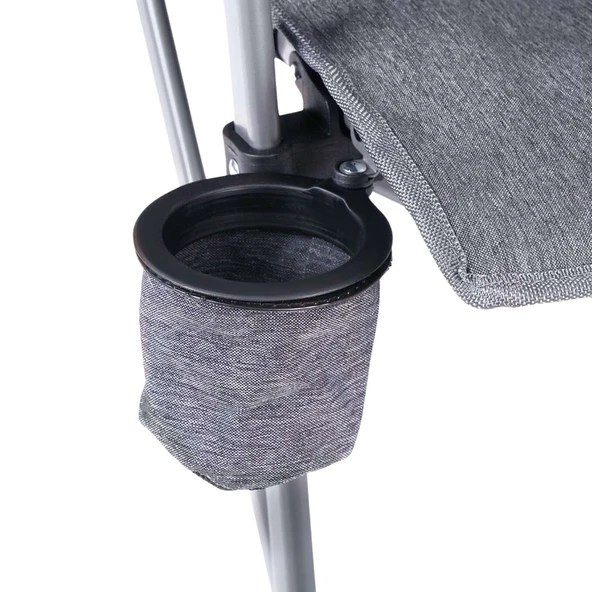 Trono Katlanabilir Kamp Sandalyesi - Orcamp - Gri - Resim 4