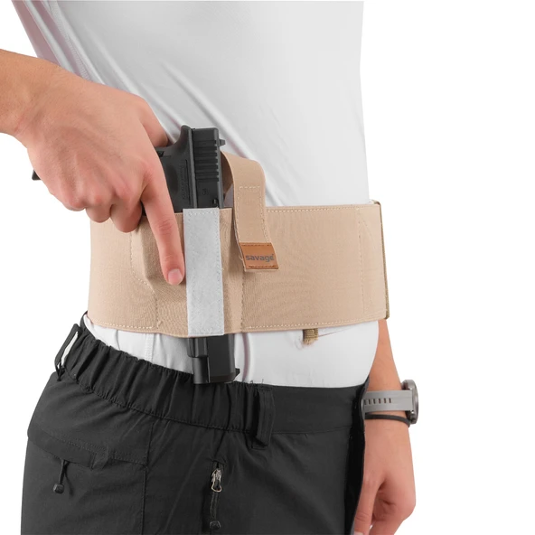 Korse Tabanca Kılıfı - Savage - Şarjörlü/Kelepçeli - Kum - Resim 3