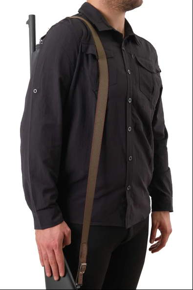 Tüfek Askı Kayışı - Savage - Lastik - Haki/Kahverengi - Resim 2