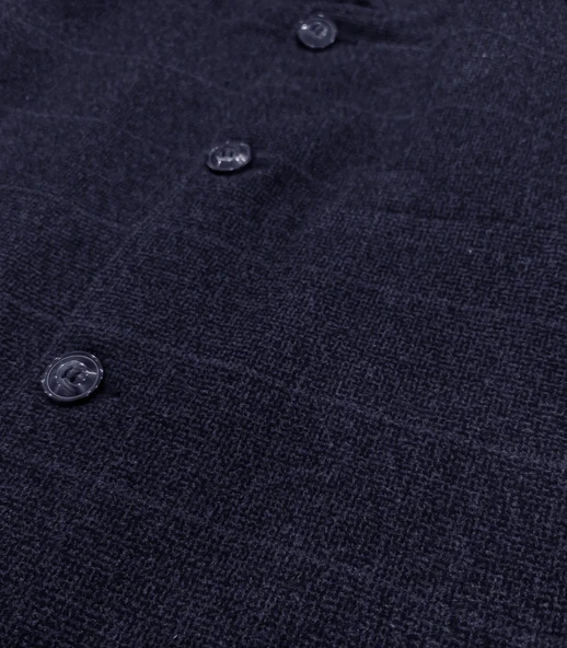 Süvari Bol Kesim Yünlü Ekose Siyah Erkek Kaban