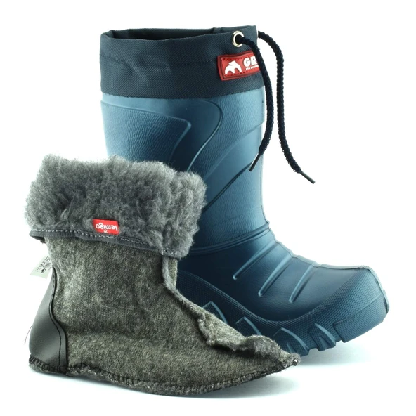 Lemigo Grizzly Eva Çocuk Kürklü Lacivert Yağmur Çizmesi (835) - 7