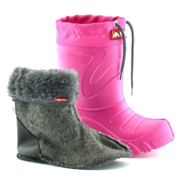 Lemigo Grizzly Eva Çocuk Kürklü Pembe Yağmur Çizmesi (835) - Resim 7