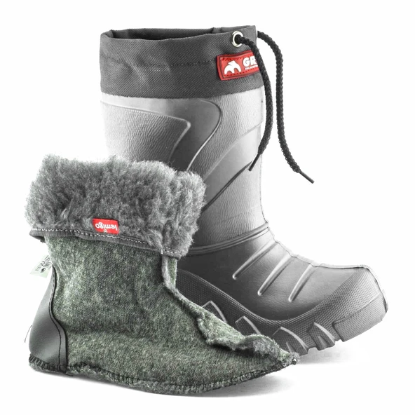 Lemigo Grizzly Eva Çocuk Kürklü Gri Yağmur Çizmesi (835) - 7