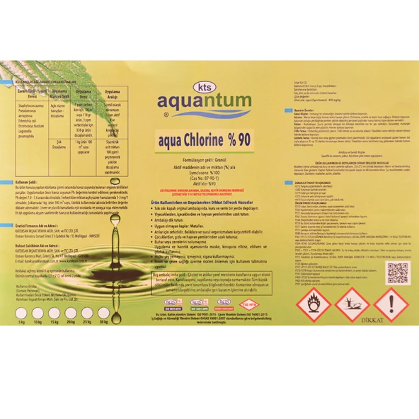 Aquantum 25 Kg %90 Aktif Granül Klor - %90 Chlorine Granular-ToptancıyızBiz - 2