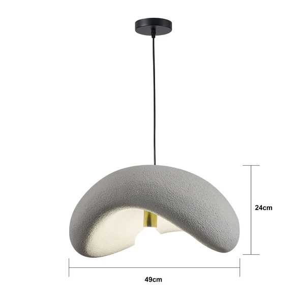 Apliqa Voliny Büyük Gri Beton Modern Sarkıt Oturma Odası Salon Sarkıt Avize - Resim 3