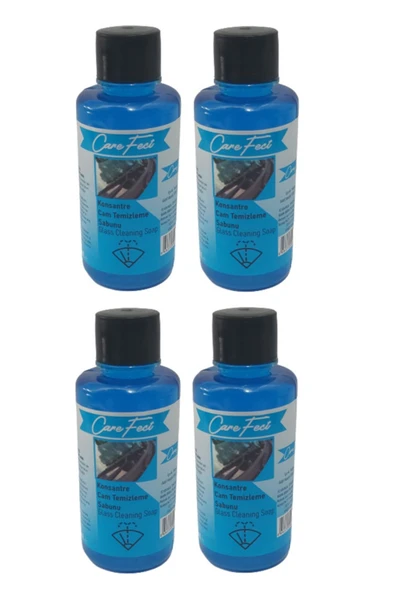 CareFect Konsantre Oto Cam Temizleme Sabunu Cam Suyu 50 Ml X 4 Adet Araç Silecek Suyu