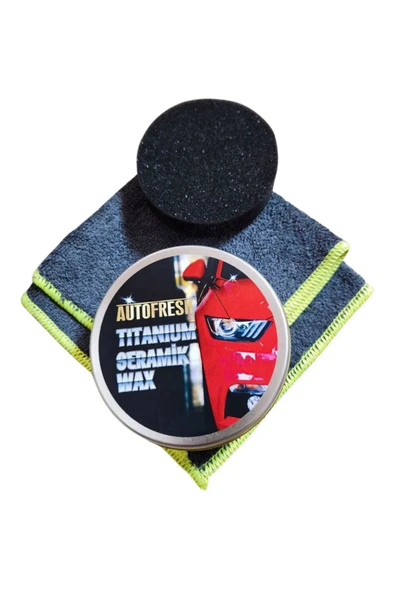 AutoFresh TİTANYUM SERAMİK Uyumlu WAX ARAÇ PARLATICI CANUABA WAX 175 GRAM BEZ VE SÜNGER HEDİYELİ - 3