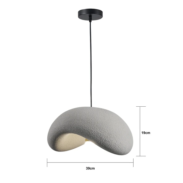 Voliny Tekli Gri Beton Modern Sarkıt Oturma Odası Salon Sarkıt Avize - Resim 2