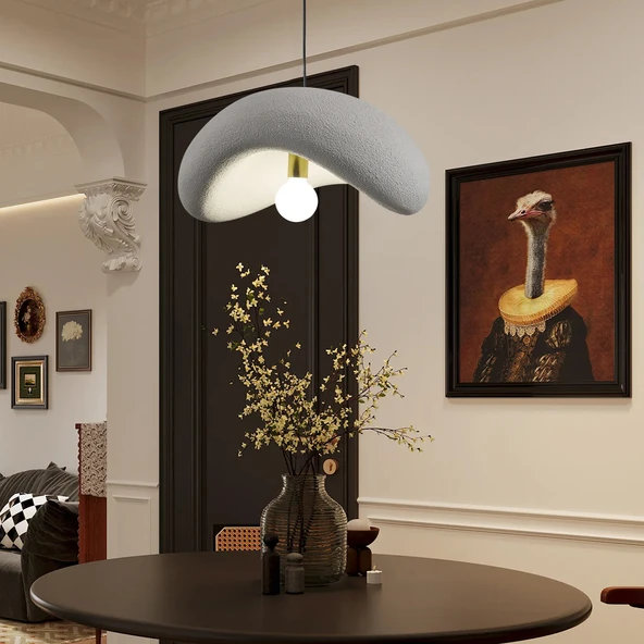 Apliqa Voliny Büyük Gri Beton Modern Sarkıt Oturma Odası Salon Sarkıt Avize ürün görseli