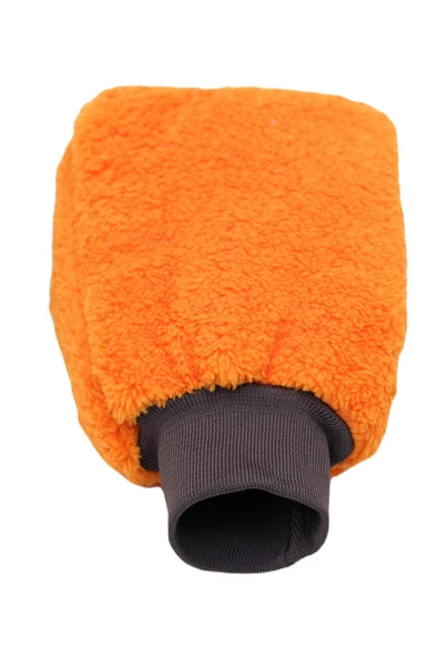 AutoFresh Welsoft Oto Yıkama Eldiveni Astarlı Araç Temizleme Mikrofiber Araba Cila Eldiveni Turuncu - 3