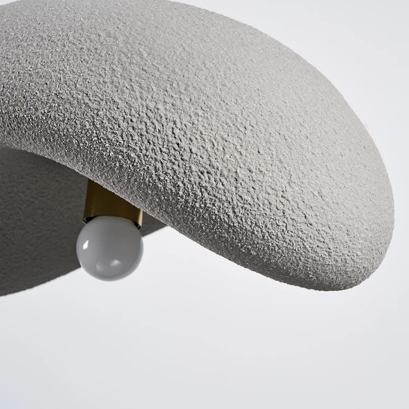 Voliny Tekli Gri Beton Modern Sarkıt Oturma Odası Salon Sarkıt Avize - Resim 5