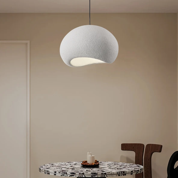 Apliqa Tretan Tekli Beyaz Beton Modern Sarkıt Oturma Odası Salon Sarkıt Avize