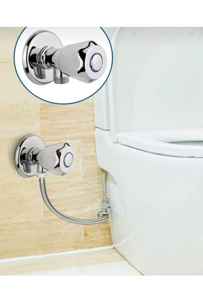 Taharet Musluğu Büyük Kafa Ara Musluk Klozet Musluğu Pirinç Malzeme Garantili Ara Musluk - Resim 2