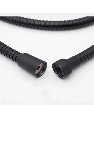 Siyah Duş Hortumu Siyah Duş Zinciri 150 Cm Duş Hortum Aksesuar - 2