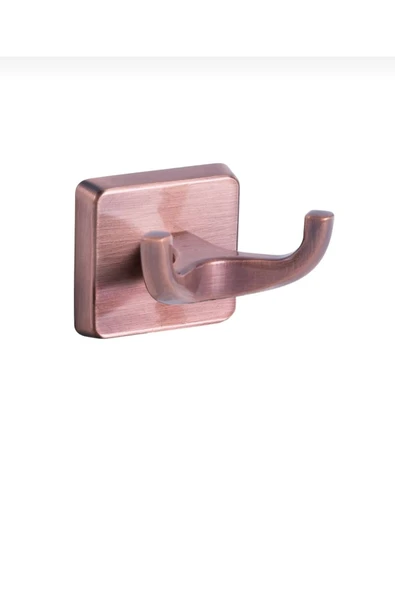 Mat Bakır Banyo Bornozluk İkili Askılık Bronz Banyo Askılık ürün görseli