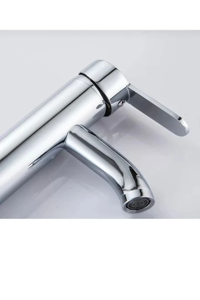 Çanak Lavabo Bataryası Gümüş Lavabo Bataryası Yüksek Çanak Lavabo Musluğu Garantili Modern Tasarım - 5