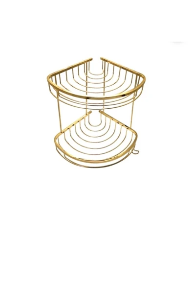 Gold Şampuanlık Altın Şampuanlık Komple Pirinç Paslanmaz Parlak Gold Askılık - 3