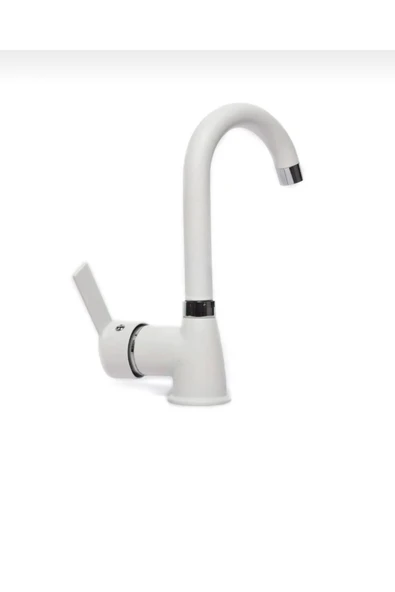 Beyaz Lavabo Bataryası Beyaz Banyo Bataryası Mat Beyaz Musluk - Resim 2