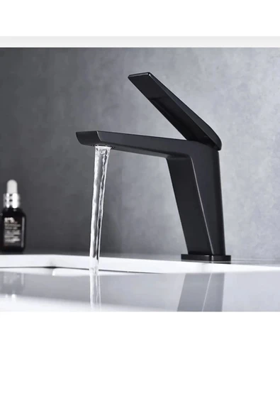 Siyah Lavabo Bataryası Mat Siyah Lavabo Musluğu Banyo Lavabo Armatür - Resim 2