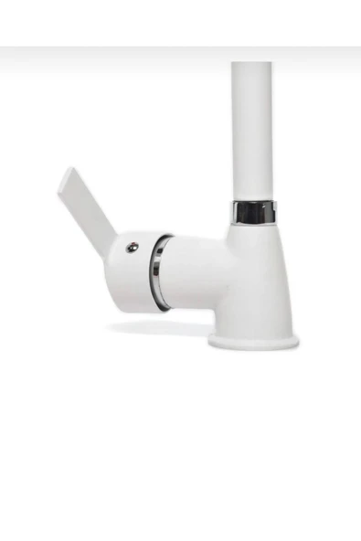 Beyaz Lavabo Bataryası Beyaz Banyo Bataryası Mat Beyaz Musluk - Resim 3