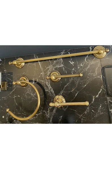 Mat Gold Havluluk Antik Gold Banyo Havluluk Vintage Model Havluluk - Resim 2