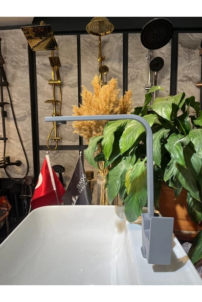 Antrasit Gri Mutfak Bataryası Antrasit Evye Armatür Grape Design - Resim 2