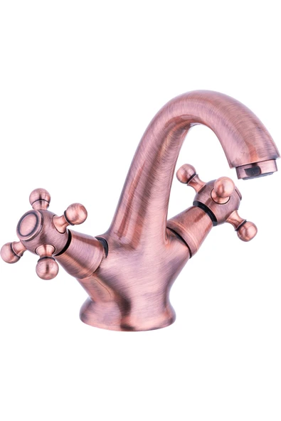 Lavabo Bataryası Vintage Özel Tasarım Armatür Banyo Musluğu Gümüş Renk Armatür Musluk - Resim 2