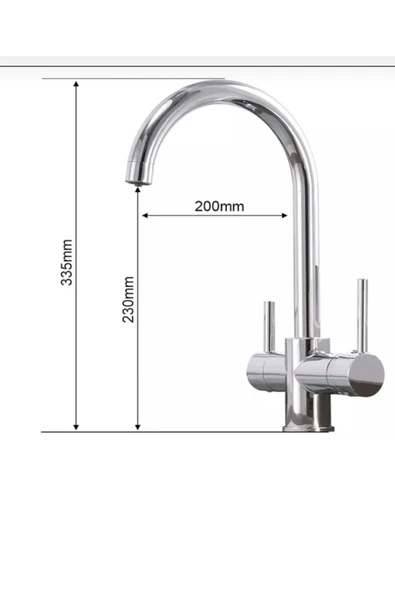 Arıtmalı Batarya Arıtmalı Mutfak Musluğu Arıtıcılara Uygun Evye Bataryası Gümüş Renk - Resim 3