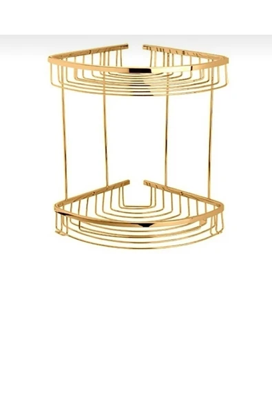 Gold Şampuanlık Altın Şampuanlık Komple Pirinç Paslanmaz Parlak Gold Askılık - 2