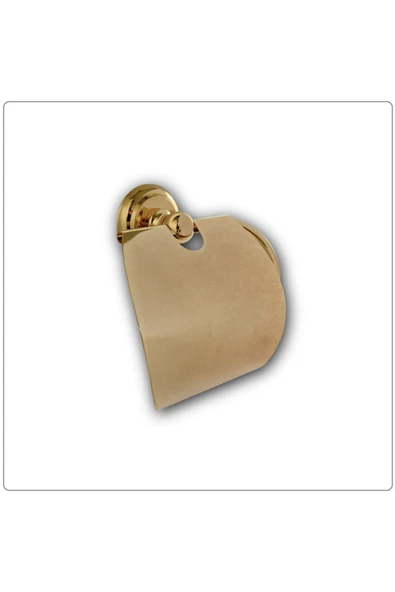 Gold Tuvalet Kağıtlığı Kapaklı Kağıtlık Altın Banyo Aksesuar Vintage Komple Pirinç - Resim 3