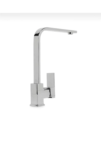 Mutfak Bataryası Kare Modern Evye Musluğu Silver Gümüş Mutfak Armatür - Resim 3