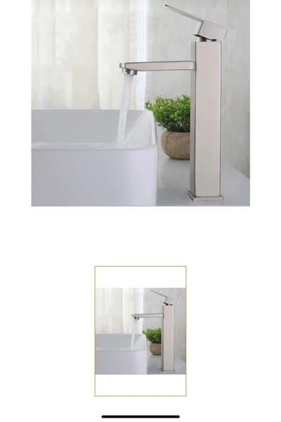 Çanak Lavabo Bataryası Inox Renk Çanak Lavabo Musluk Inox Batarya - Resim 3