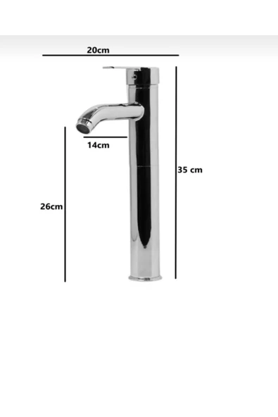 Çanak Lavabo Bataryası Gümüş Lavabo Bataryası Yüksek Çanak Lavabo Musluğu Garantili Modern Tasarım - 6
