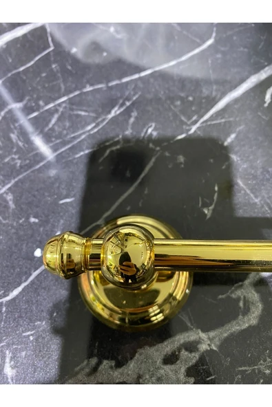 Gold Havluluk Ve Tuvalet Kağıtlığı Vintage Tasarım Altın Havluluk Ve Kağıtlık Set Pirinç - 3