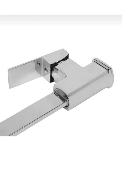 Mutfak Bataryası Kare Modern Evye Musluğu Silver Gümüş Mutfak Armatür - Resim 2