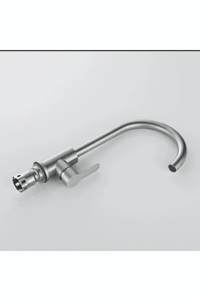 Mutfak Bataryası Mat Krom Evye Musluğu Fırçalanmış Mat Krom Saten Dokulu Musluk - Resim 3