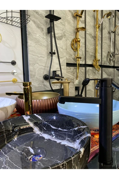 Strada Mat Siyah Çanak Lavabo Bataryası Siyah Lavabo Bataryası Siyah Çanak ürün görseli