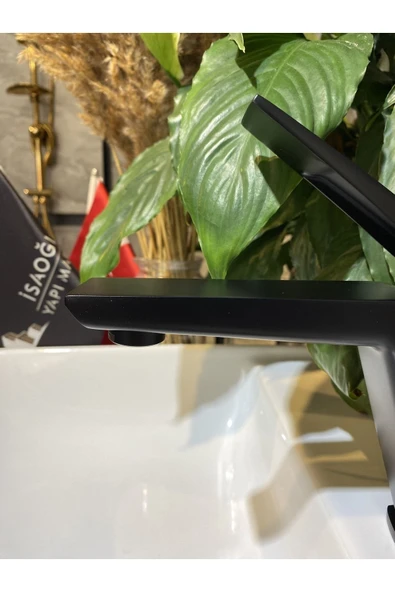 Siyah Lavabo Bataryası Mat Siyah Lavabo Musluğu Velar Tasarım Armatür - Resim 3