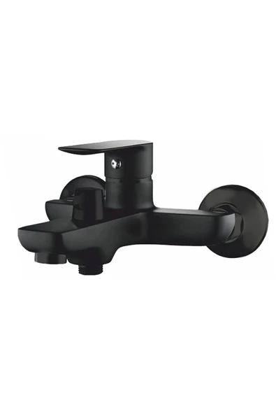 Siyah Duş Sistemi Yuvarlak Duş Seti Mat Siyah Premium Alt Armatür Dahil Komple Set - Resim 3