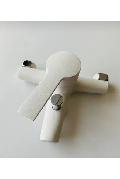 Banyo Bataryası Beyaz Banyo Musluğu Mat Beyaz Duş Bataryası - 4