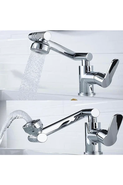 Lavabo Bataryası Banyo Lavabo Musluğu Fonksiyonel Hareketli Tasarım Su Tazzik Ve Basınç Ayarlı - Resim 2