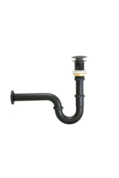 Siyah Lavabo Gideri Komple Pirinç Metal Lavabo Süzgeci Özel Tasarım Siyah Gider ürün görseli