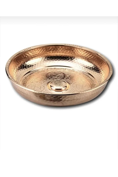 Bakır Hamam Tası Bron Kurna Tası İşlemeli Motifli Ağır Kurna Tası - 4