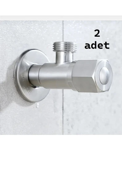 Taharat Musluğu Mat Krom Taharet Musluğu 2 Adet Leke ve Kireç Tutmaz İnox Ara Musluk - Resim 2