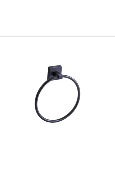 Mat Siyah Banyo Havluluk Pirinç Ürün Siyah Yuvarlak Havluluk ürün görseli