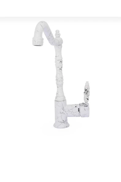 Beyaz Mermer Mutfak Bataryası Evye Musluğu Zen Design Rustik Mutfak Musluğu ürün görseli